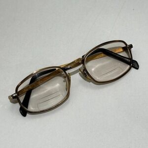 Antique Romco 12K Gold-Filled Rimmed Bifocal Eyeglasses 46-18 Rectangular Lenses